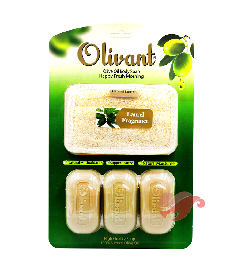  Набор чистого оливкового мыла Levant с натуральной мочалкой люффой