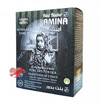 Смесь натуральных видов йеменской хны каштановой и индиго для окрашивания в натурально коричневый цвет и лечения волос AMINA «АМИНА»