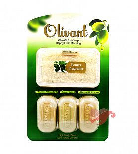  Набор чистого оливкового мыла Levant с натуральной мочалкой люффой